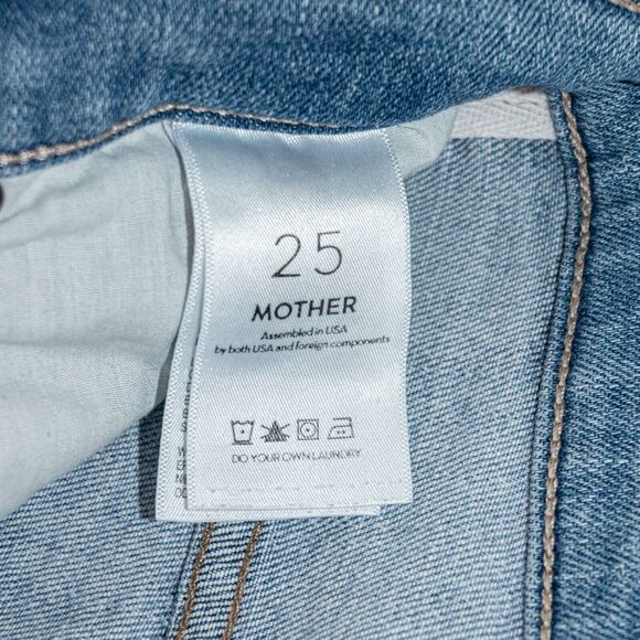 MOTHER Denim the Stunner Zip Ankle Step Fray Jeans camp Expert Size 25 - Picture 7 of 13